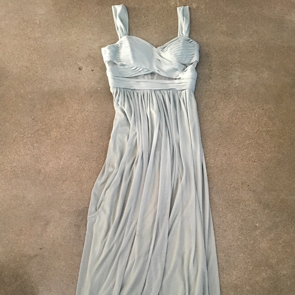 Long Sage/Seafoam Bridesmaid or Prom Dress